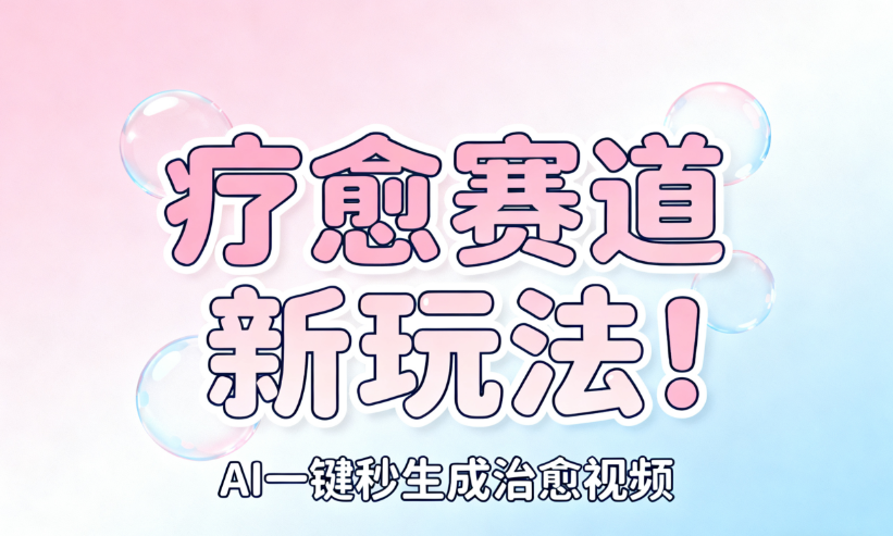 【2025.10.24】AI+疗愈+一键生成！一分钟一条素材，轻松做矩阵