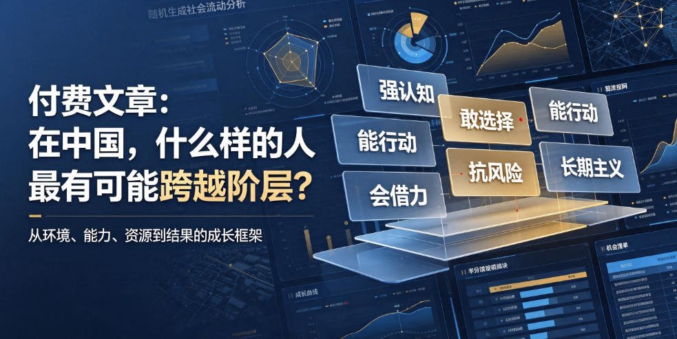 【2026.07.22】揭秘：中国哪些人最易实现阶层跨越？-小鱼项目网