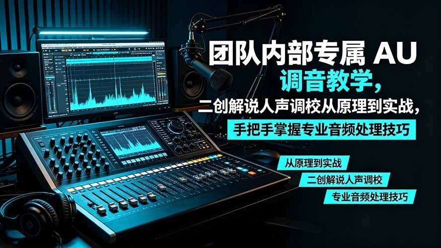 【2026.07.24】大佬团队独家AU调音秘籍：二创解说人声调校，从原理到实战手把手教你掌握专业音频技巧-小鱼项目网