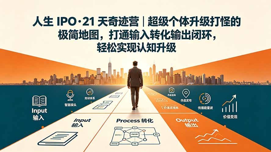 【2026.07.25】人生 IPO-21 天奇迹营|超级个体升级打怪的极简地图,打通输入转化输出闭环,轻松实现认知升级-小鱼项目网