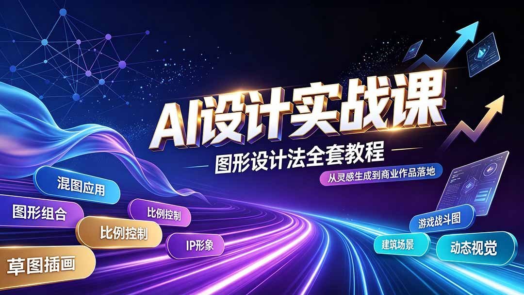 【2026.07.26】AI设计实战课:图形设计法全攻略,掌握AI工作流技巧,轻松玩转插画IP、建筑与游戏视觉创作-小鱼项目网