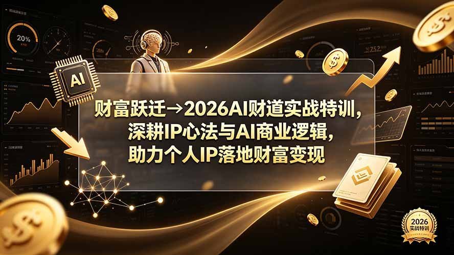 【2026.07.26】2026AI财道实战特训:掌握IP心法与AI商业逻辑,撬动个人IP财富变现新路径-小鱼项目网