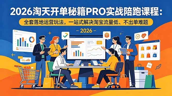 【2026.07.28】2026淘天开单秘籍PRO：实战陪跑课程，一站式破解流量低、不出单难题！-小鱼项目网