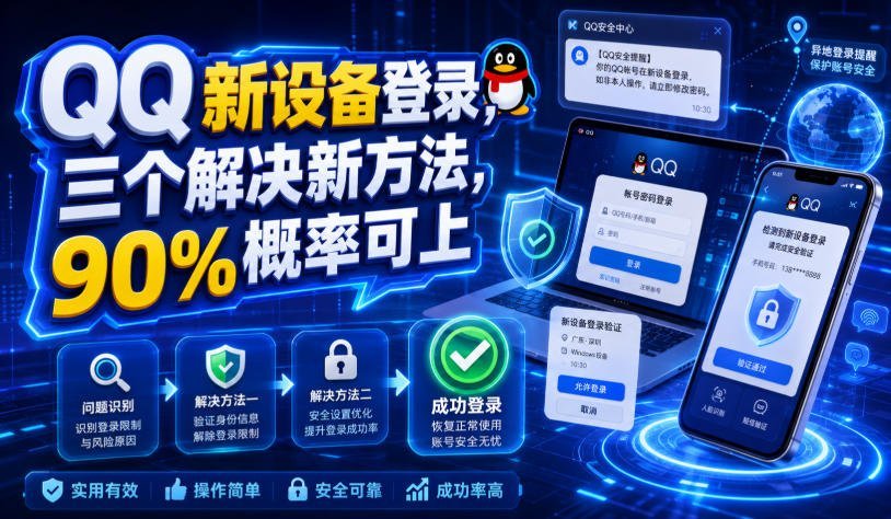 【2026.07.30】QQ新设备登录难题?三种全新解决方案,成功率达90%!-小鱼项目网