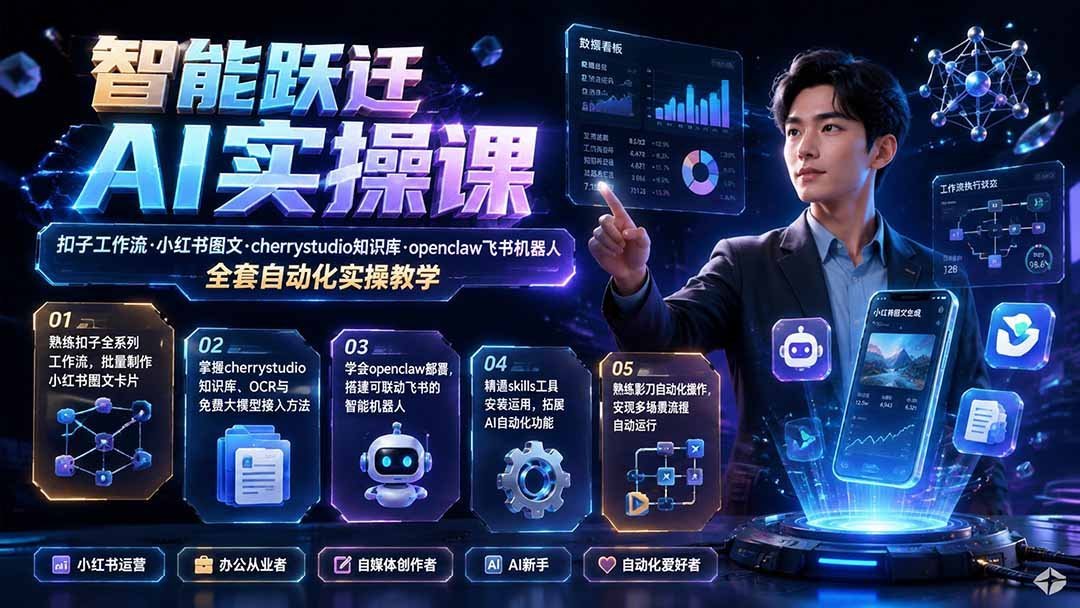 【2026.08.02】AI实操进阶|扣子工作流+知识库+飞书机器人,小红书图文全自动搭建实战教学-小鱼项目网