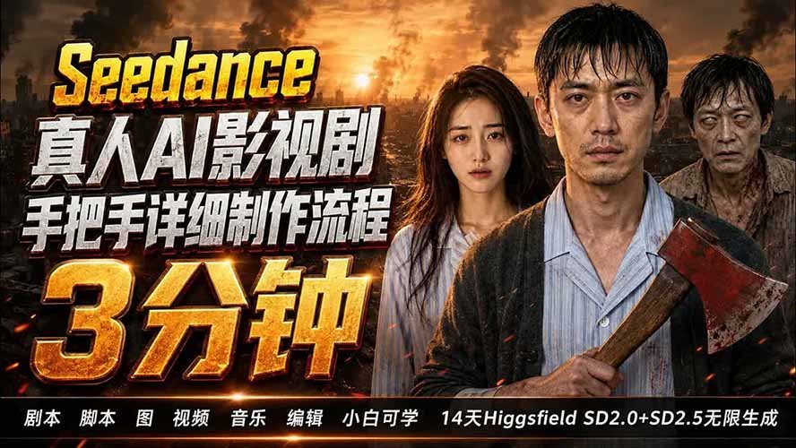 【2026.08.05】Higgsfield SD 2.0保姆级教程:3分钟真人AI影视剧从0到1完整实操-小鱼项目网
