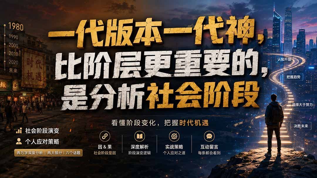 【2026.08.19】版本更迭,神位轮转:看懂社会阶段,比看透阶层更关键-小鱼项目网