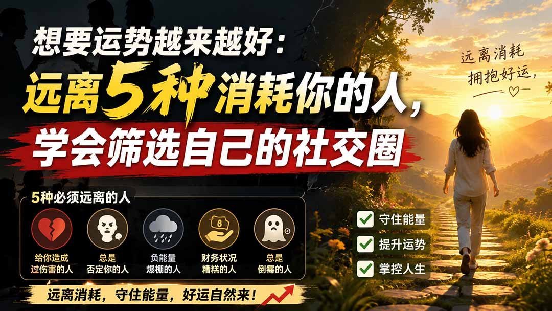 【2026.08.20】远离这5类消耗你的人，你的好运才会越聚越多-小鱼项目网