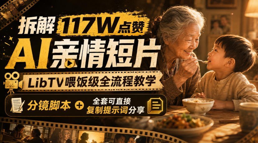 【2026.08.23】117万赞AI亲情短片全拆解!LibTV保姆级教学,分镜脚本+提示词一键复制-小鱼项目网