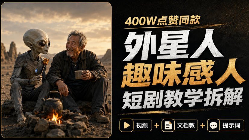 【2026.08.24】爆火400W赞！外星人题材短剧爆款拆解，视频+文档+提示词全攻略-小鱼项目网