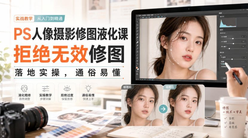 【2026.08.25】人像修图液化实战课:告别无效操作,轻松掌握落地技巧-小鱼项目网