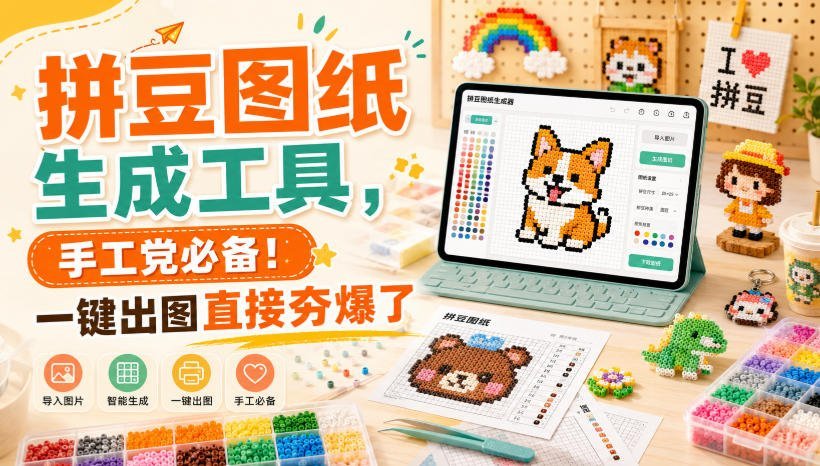 【2026.08.27】拼豆图纸一键生成，手工爱好者狂喜神器！-小鱼项目网