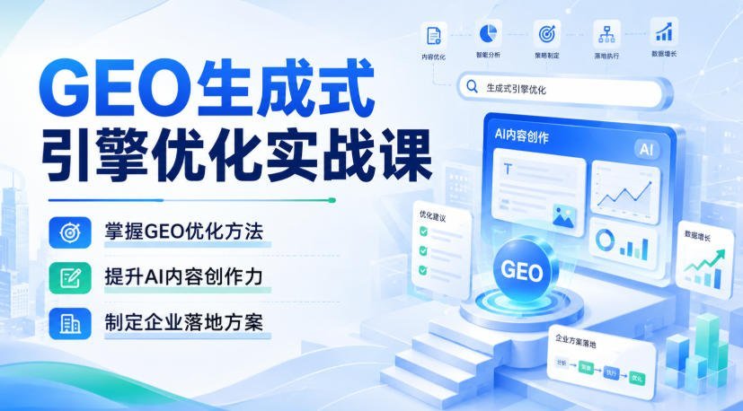 【2026.08.28】GEO生成式引擎优化实战课:解锁AI内容创作力,打造企业级落地方案-小鱼项目网