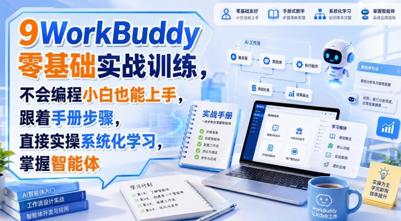 【2026.08.30】零基础也能玩转智能体!WorkBuddy实战手册,手把手教你轻松上手-小鱼项目网