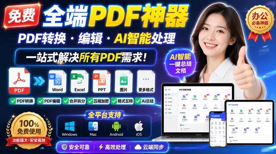 【2026.09.01】PDF全能王：一站式搞定转换、编辑与AI智能处理，免费全端适用！-小鱼项目网