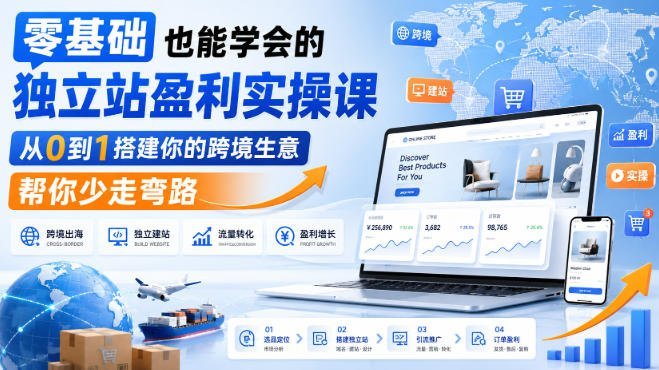 【2026.09.02】零基础玩转独立站:从0到1轻松赚美金,避开新手坑的实操指南-小鱼项目网