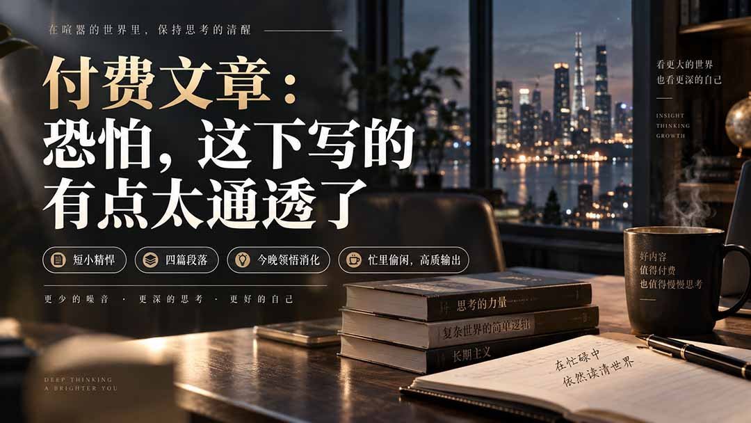 【2026.09.08】灏泽付费精选:这一篇,恐怕把话都说透了-小鱼项目网