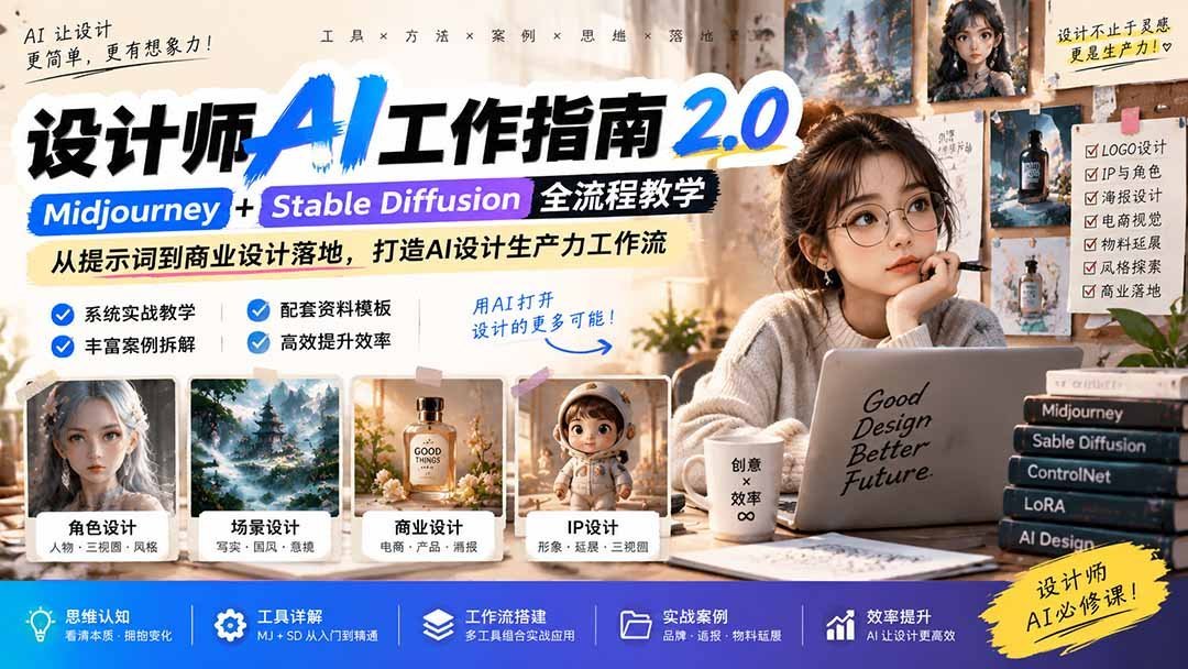 【2026.09.20】《设计师AI实战手册 2.0》:无水印课,思维到落地,全面释放AI设计潜能-小鱼项目网