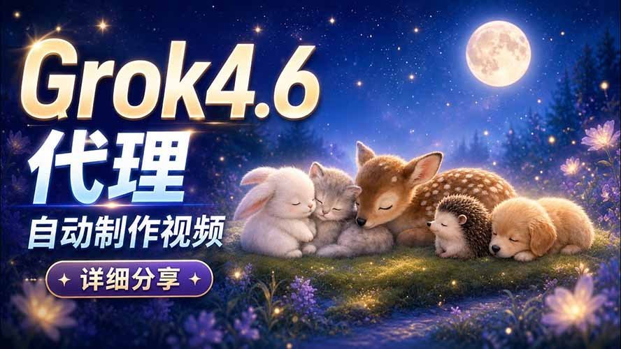 【2026.09.20】Grok 4.6智能代理一键生成视频!提示词到成片全流程实操揭秘|AI Agent实战分享-小鱼项目网