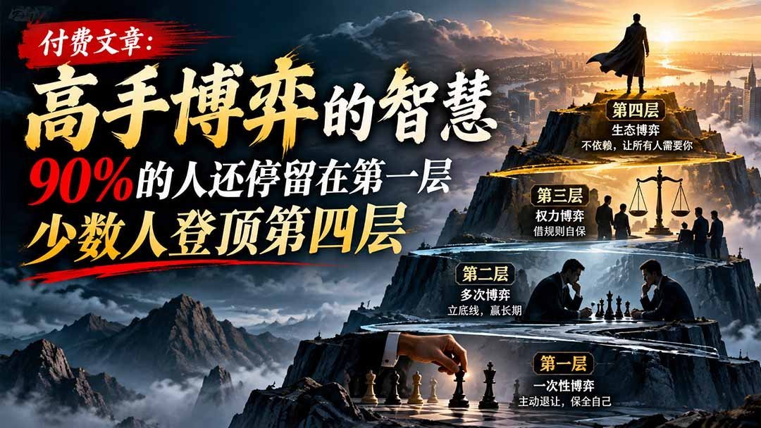 【2026.09.24】付费文章:博弈高手的智慧,90%的人只看到第一层,少数人已站上第四层-小鱼项目网