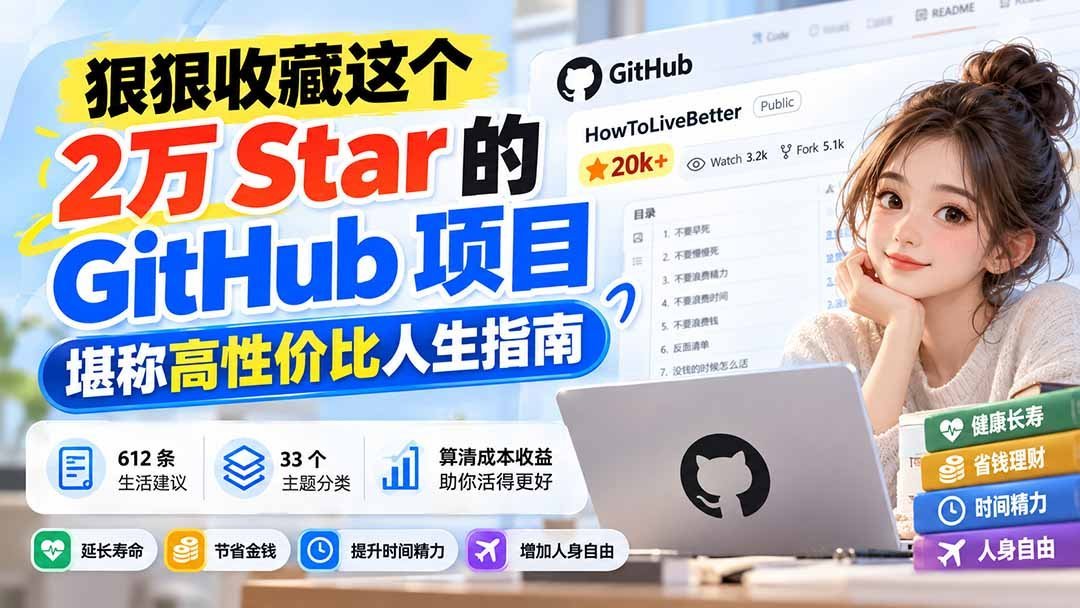 【2026.09.30】2万Star的GitHub宝藏项目，堪称人生高回报指南，值得收藏！-小鱼项目网