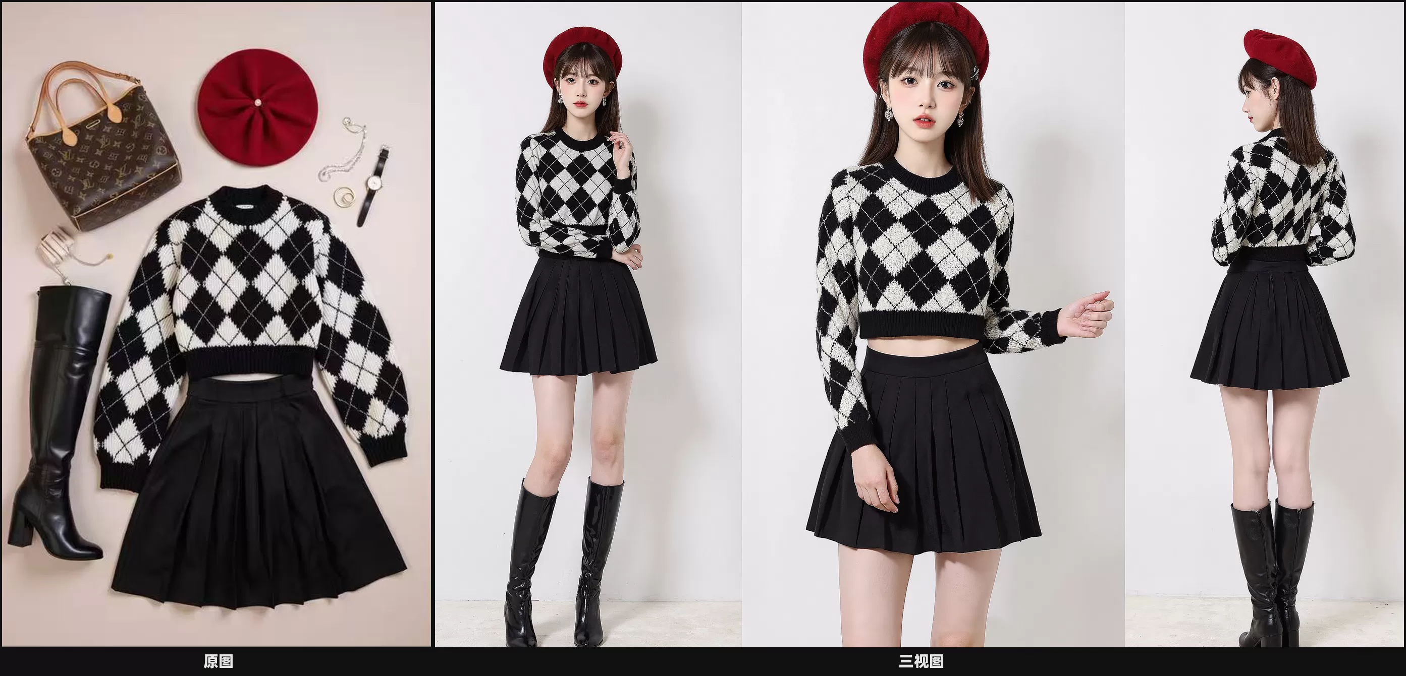 图片[4]-【2024.12.27】ComfyUI虚拟模特换装三视图，请模特的钱可以省下了-小鱼项目网