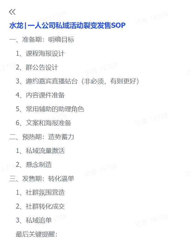 图片[1]-【2025.3.1】一人公司私域活动裂变发售SOP-小鱼项目网