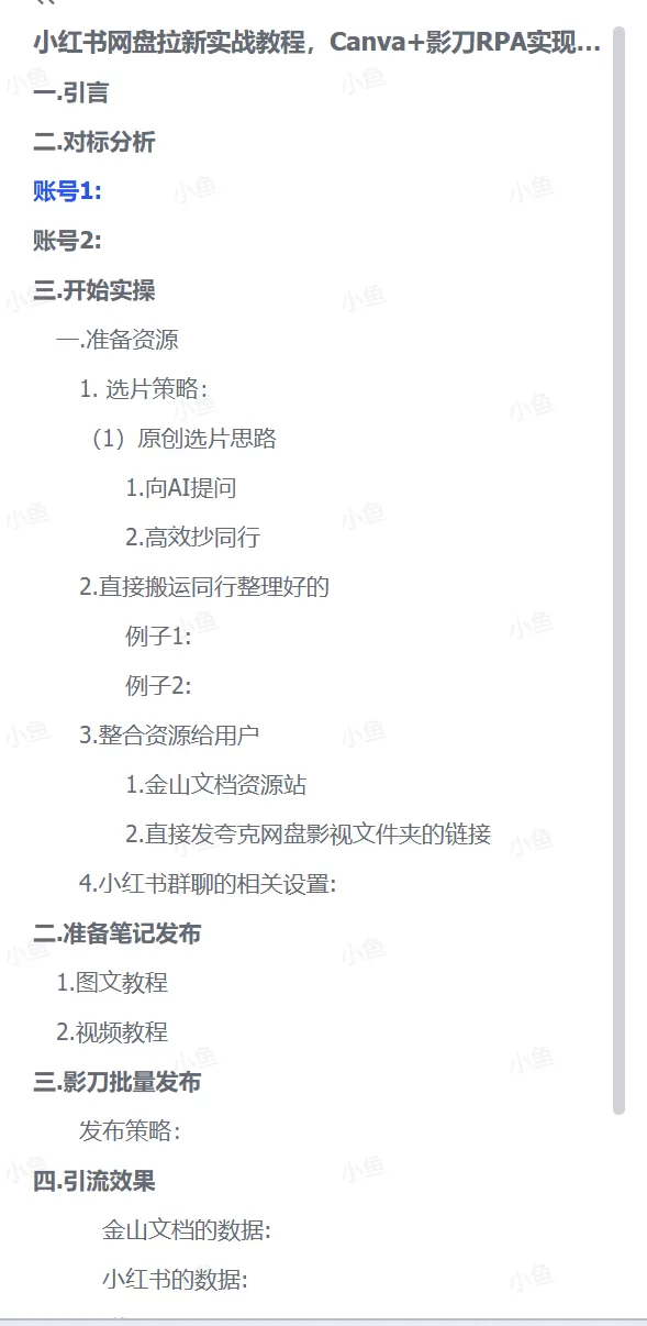 图片[1]-【2025.5.22】小红书网盘拉新实战教程,1个小时生成7天笔记-小鱼项目网