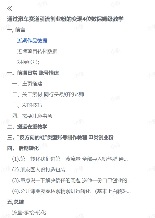 图片[3]-【2025.6.25】通过豪车赛道引流创业粉的变现4位数保姆级教学-小鱼项目网