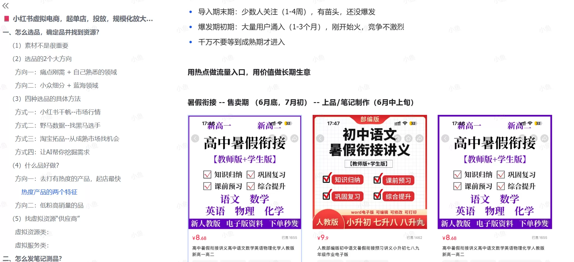 图片[1]-【2025.8.2】小红书虚拟电商从0到1：起店、投放、放大全流程拆解！-小鱼项目网