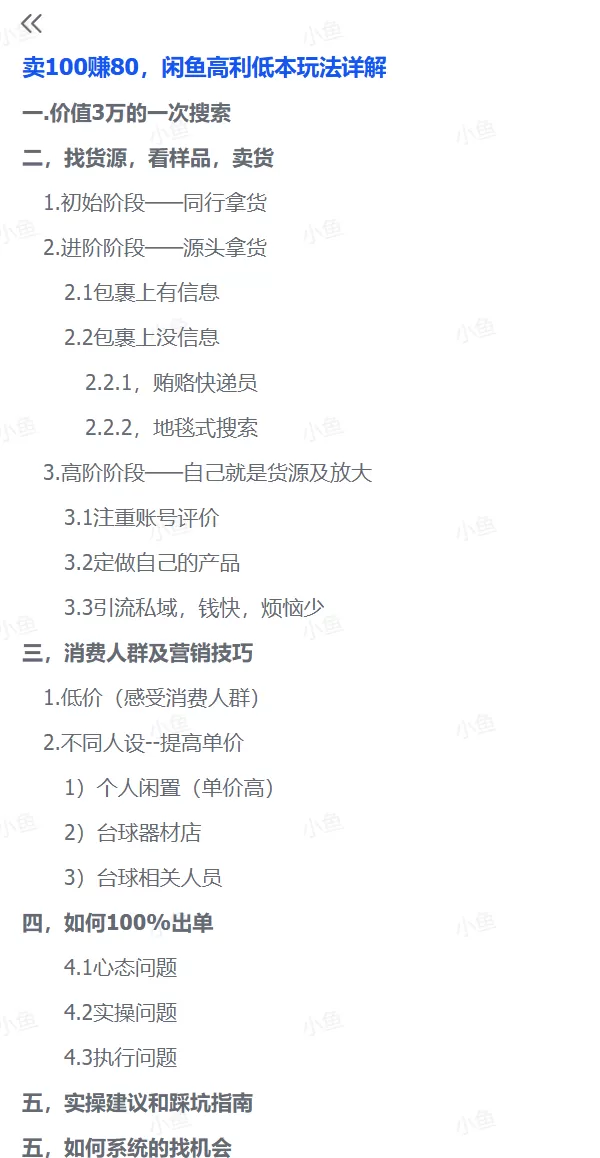 图片[1]-【2025.10.10】卖100赚80，闲鱼高利低本玩法详解-小鱼项目网