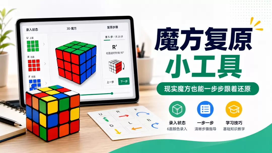 魔方复原小工具可以录入现实中的魔方来还原-小鱼项目网