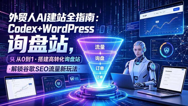 【2026.07.19】外贸人必看!用Codex+WordPress从零搭建高转化询盘站,解锁谷歌SEO流量密码-小鱼项目网