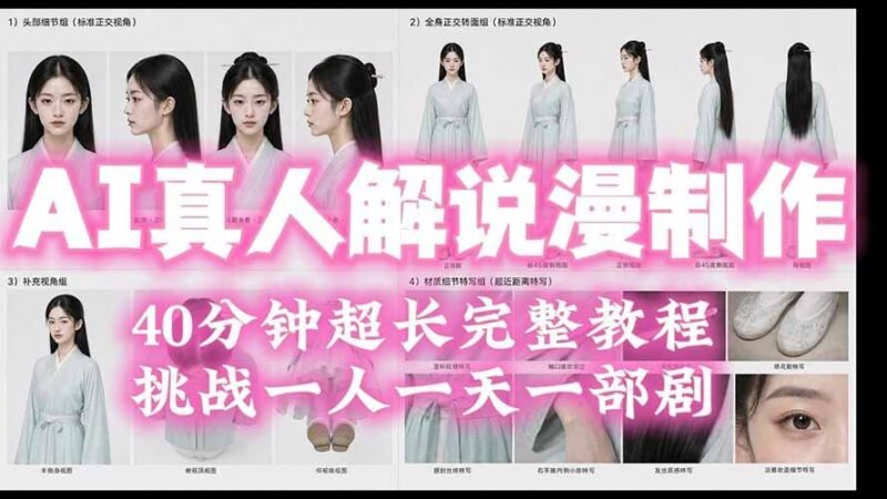 【2026.07.23】2026 AI真人解说漫剧全流程制作教程:40分钟超长版,自动化批量产出,挑战单人日更一集!-小鱼项目网