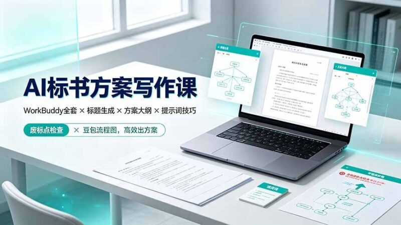 【2026.07.23】WorkBuddy+AI标书全流程:标题生成、方案大纲、提示词技巧、废标点检查、豆包流程图,高效搞定方案写作-小鱼项目网