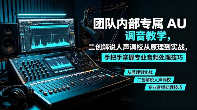 【2026.07.24】大佬团队独家AU调音秘籍：二创解说人声调校，从原理到实战手把手教你掌握专业音频技巧-小鱼项目网