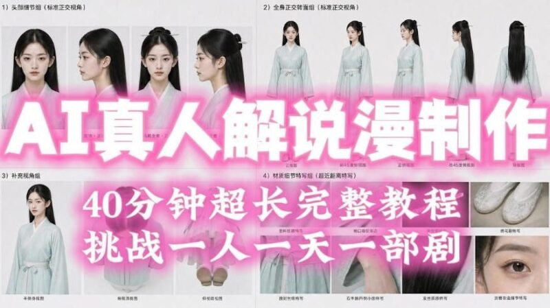 【2026.07.24】2026年AI真人解说漫剧批量制作全攻略:40分钟超长教程,一人一天轻松完成一部剧!-小鱼项目网