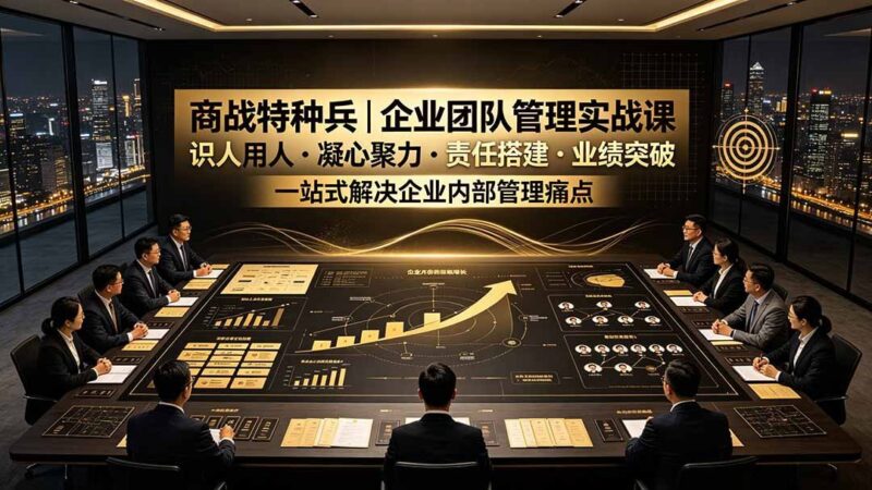 【2026.07.25】商战特种兵｜企业团队管理实战课：识人用人｜凝心聚力｜责任搭建｜业绩突破，一站式解决企业内部管理痛点-小鱼项目网