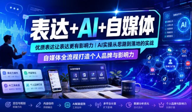 【2026.07.28】AI赋能表达与自媒体：从思路到落地的实战技巧，全面提升个人品牌与影响力-小鱼项目网