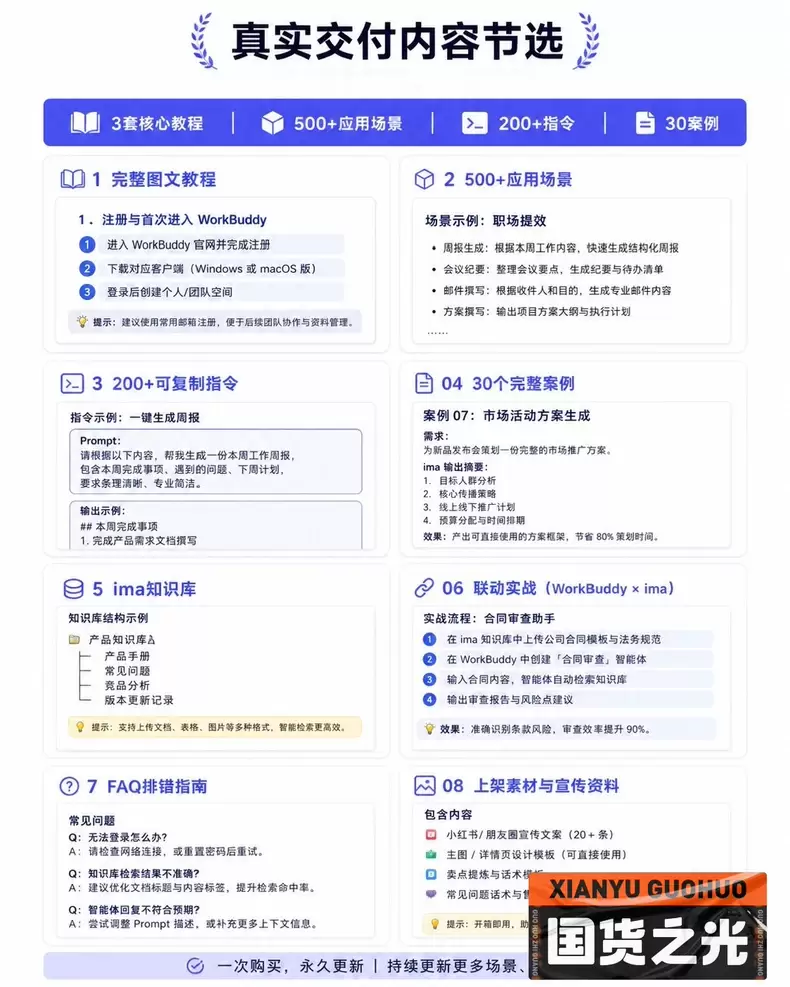 虚拟产品 402. WorkBuddy+ima知识库全套教程-小鱼项目网
