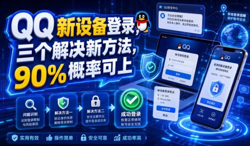 【2026.07.30】QQ新设备登录难题？三种全新解决方案，成功率达90%！-小鱼项目网