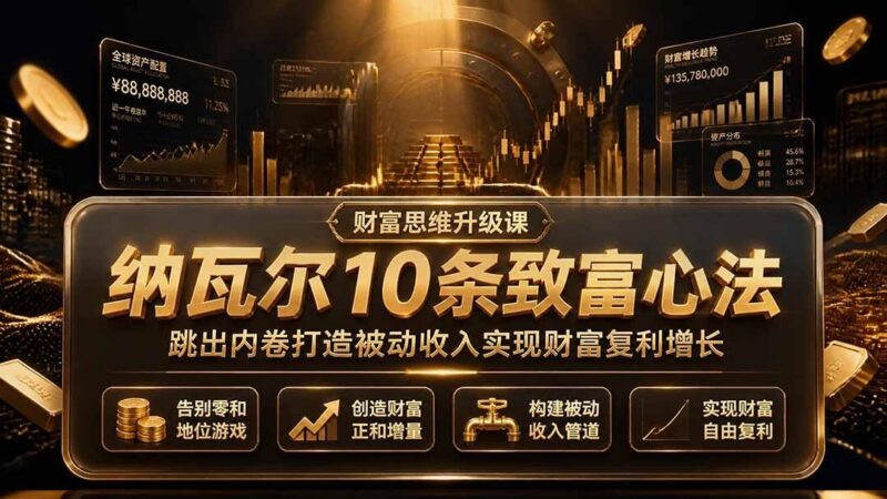 【2026.07.31】摆脱内卷困局,纳瓦尔10条心法教你撬动被动收入,实现财富指数级增长-小鱼项目网