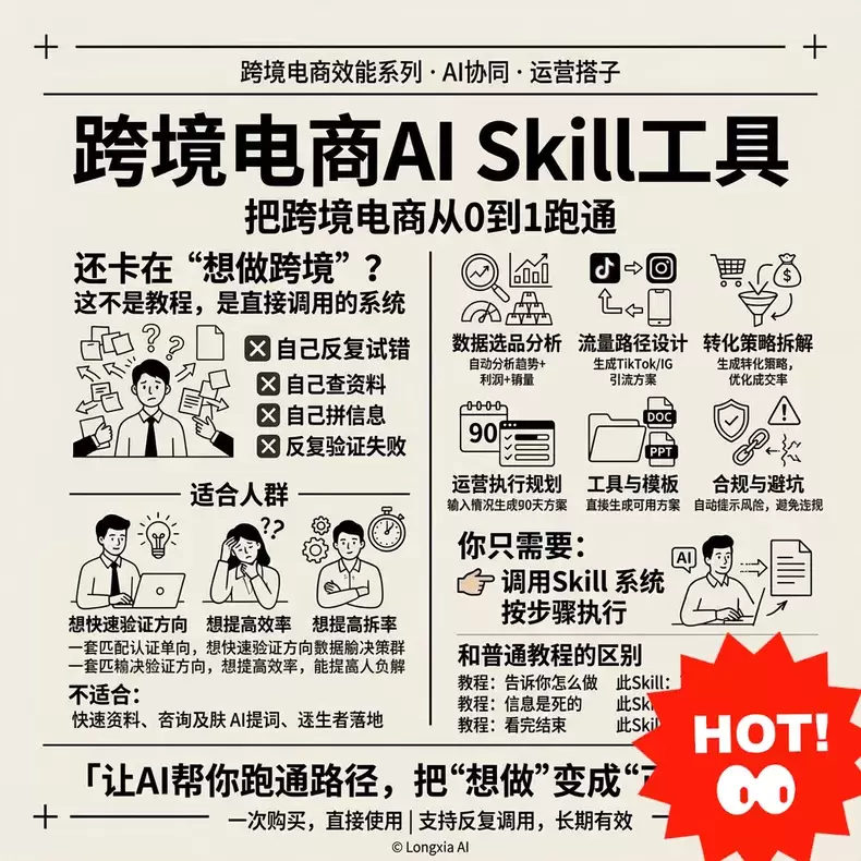 虚拟产品 404. 跨境电商AI全流程Skill系统 一个可-小鱼项目网