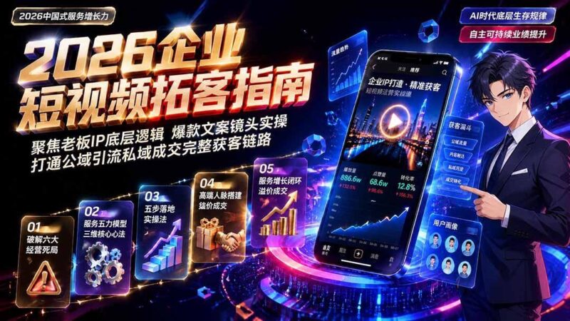 【2026.08.02】2026 AI驱动门店增长实战课|五力模型×三维心法,破解客源流失与低价内卷,实现长效业绩爆发-小鱼项目网