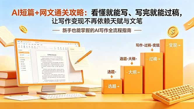 【2026.08.02】AI短篇+网文通关指南:看懂就能写,写完就能过稿,写作变现不靠天赋靠方法-小鱼项目网