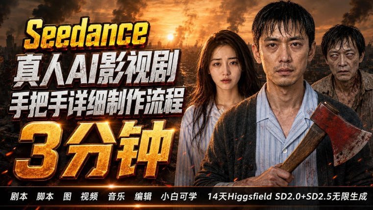 【2026.08.04】Higgsfield 2.0实战:3分钟真人AI影视剧全流程拆解,14天无限生成秘籍-小鱼项目网