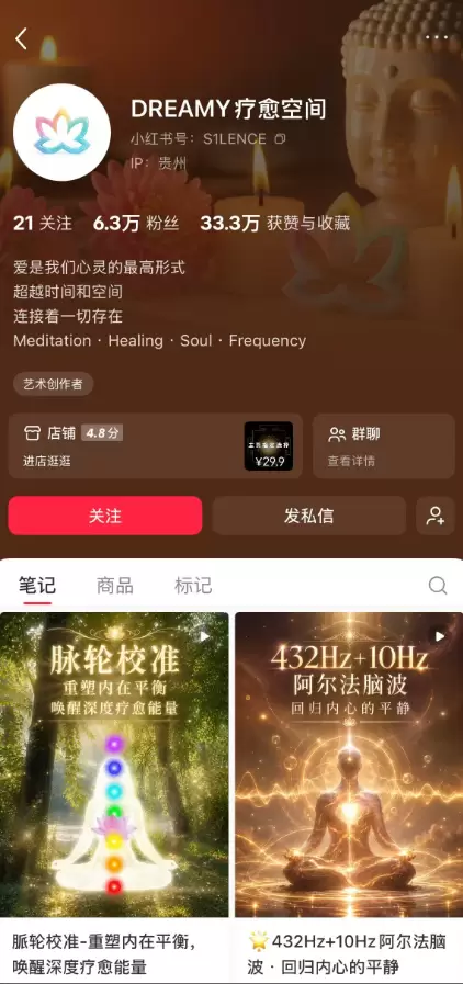 **小红书变现案例3. **身心灵赛道，卖冥想音乐，简单又有-小鱼项目网