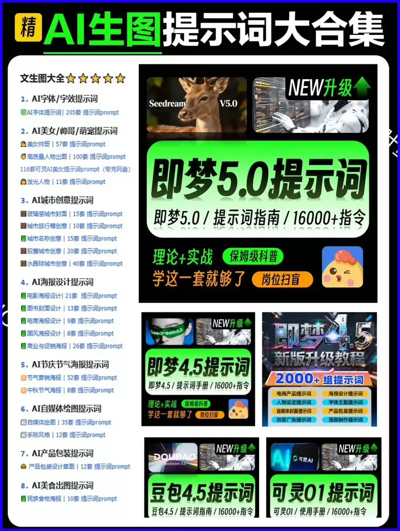虚拟产品 413. 2026AI设计提示词合集即梦提示词 链-小鱼项目网