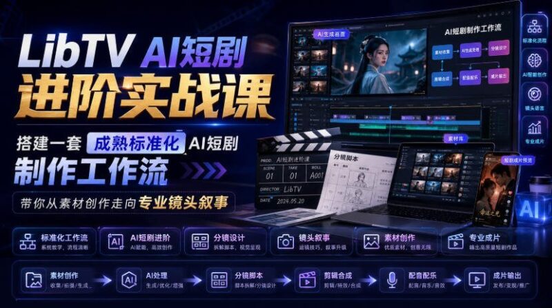 【2026.08.09】AI短剧进阶实战:打造标准化制作流程,从素材到专业叙事的完整跃迁-小鱼项目网