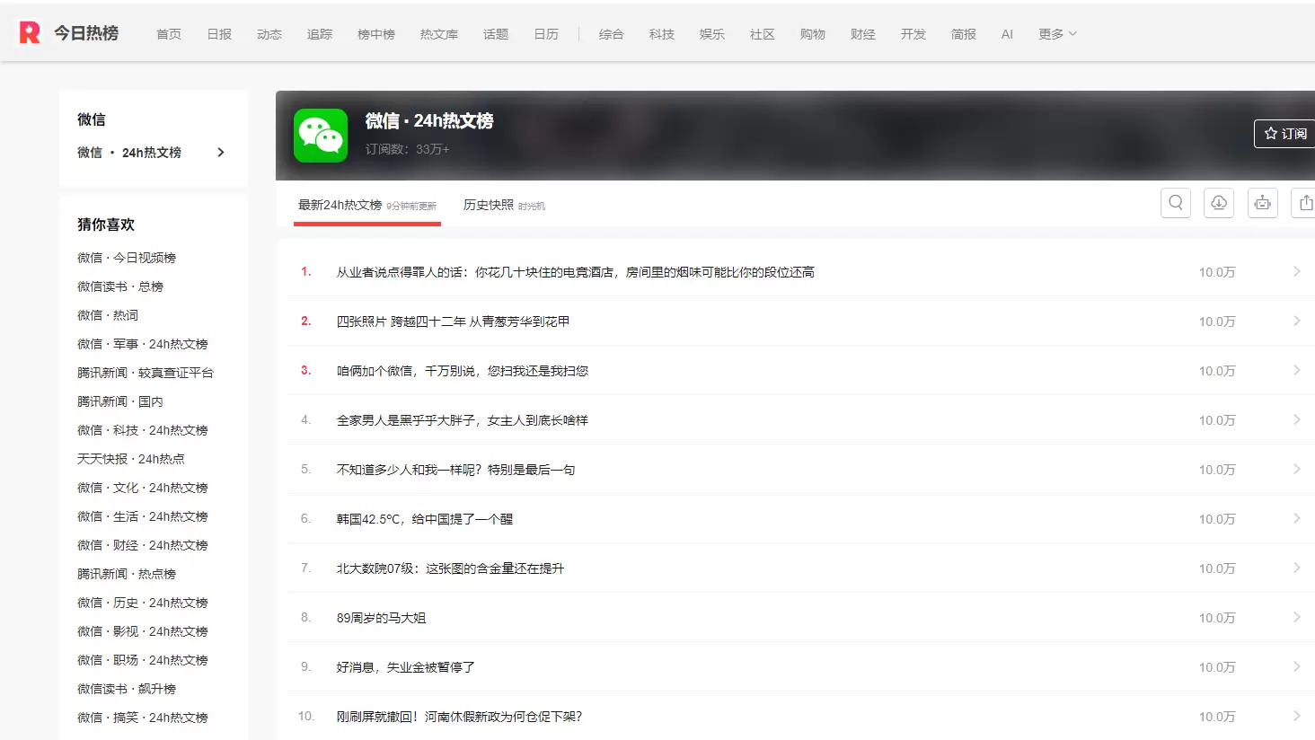 今天小鱼给大家推荐一个可以看微信热文榜的平台 对公众号爆文选-小鱼项目网